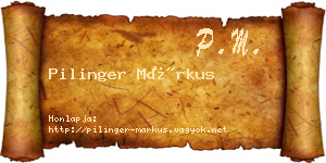 Pilinger Márkus névjegykártya